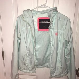 abercrombie kids mint green rain coat